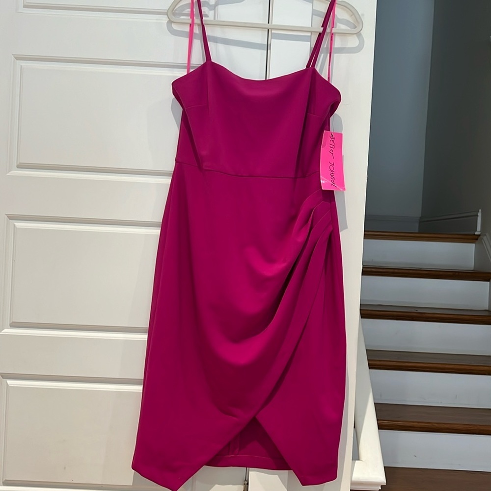 Betsey Johnson Fuchsia Spaghetti-Strap Mini Dress